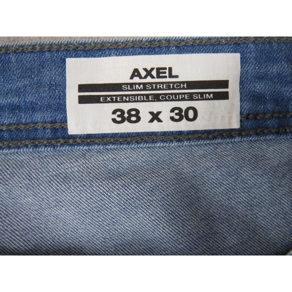 Buffalo‎ David Bitton Axel Jeans Mens 38x30 Blue Slim Stretch Denim Straight Leg - Picture 2 of 9